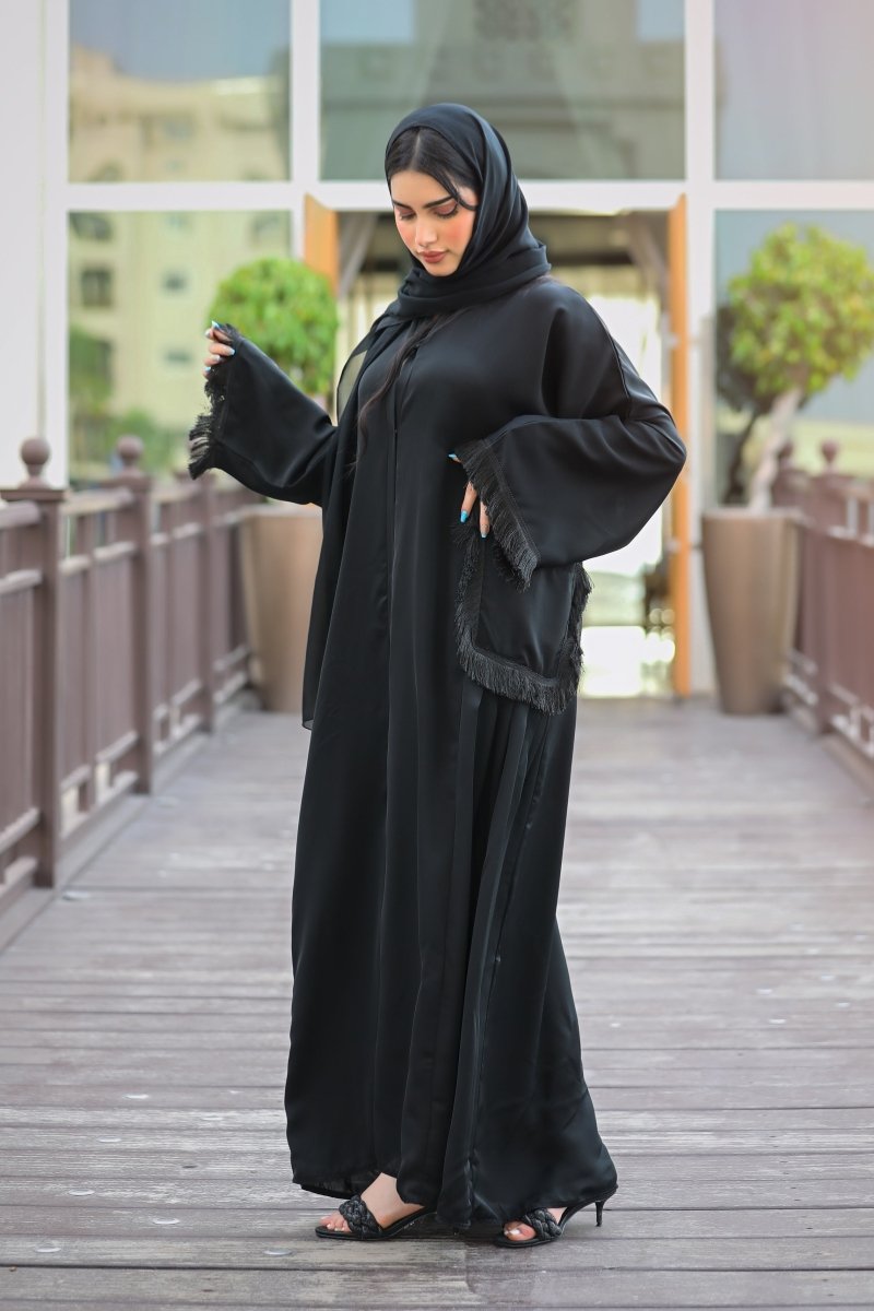 Abaya With Pockets - Abayat Qumasha Wa Naqsha