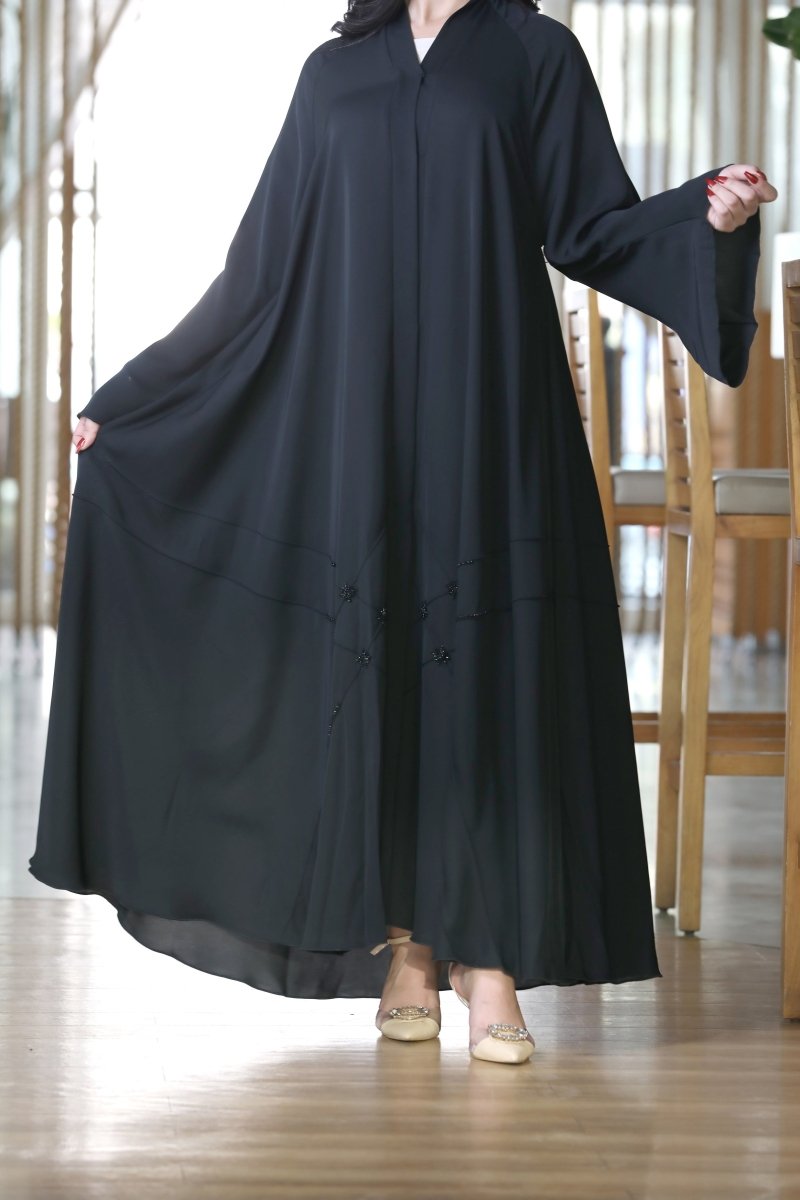 Cloche abaya with beads - Abayat Qumasha Wa Naqsha