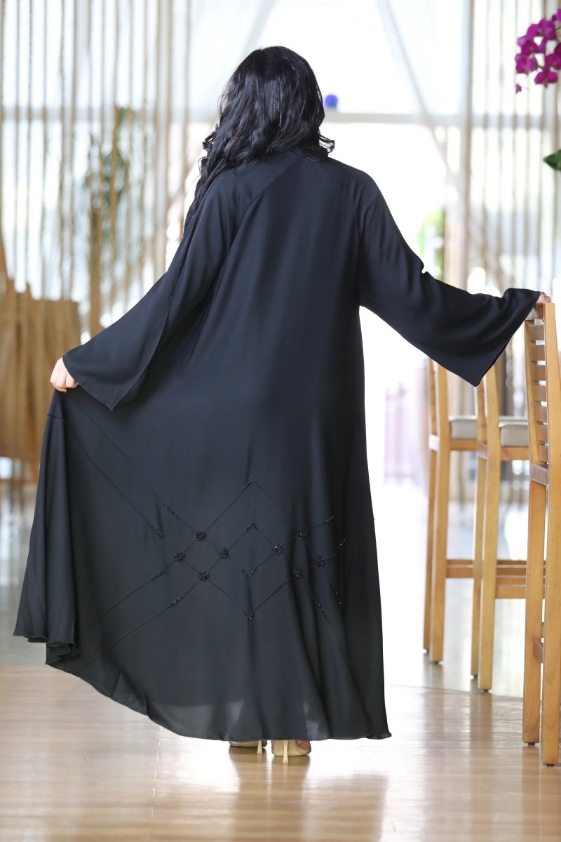 Cloche abaya with beads - Abayat Qumasha Wa Naqsha