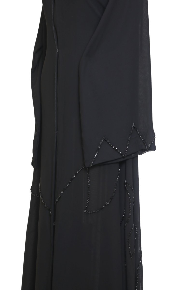 Double chiffon beaded abaya - Abayat Qumasha Wa Naqsha