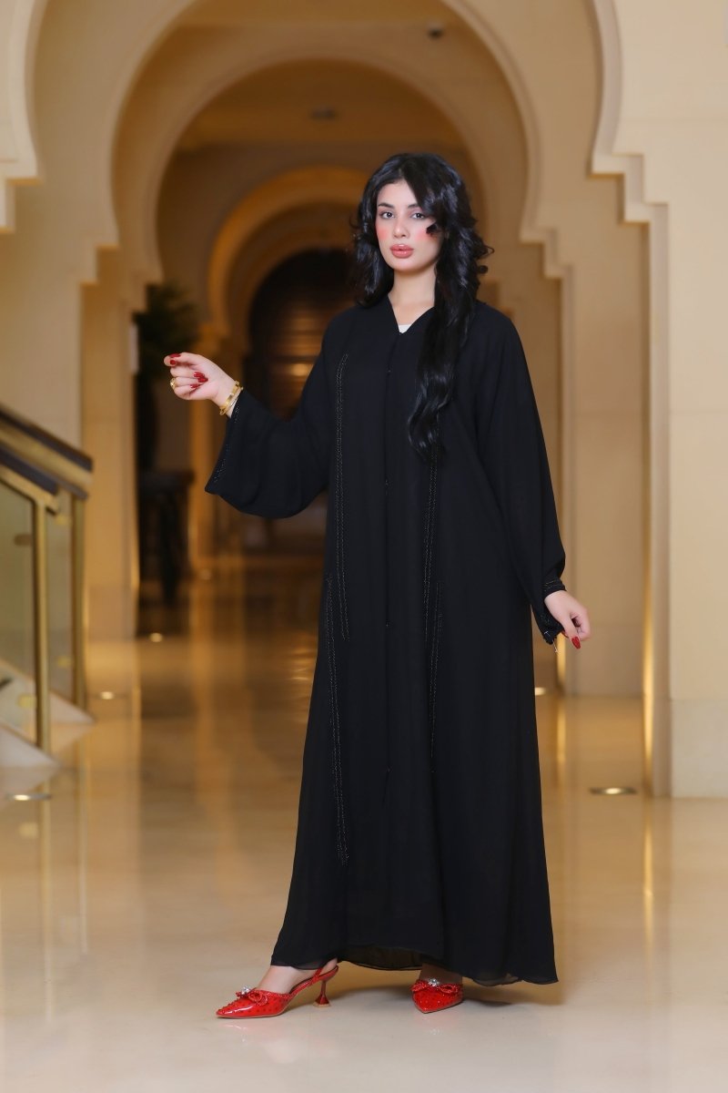 Double chiffon (beads) - Abaya Qumasha Wa Naqsha