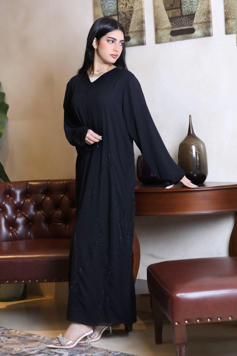 Double chiffon (cloves) - Abaya Qumasha Wa Naqsha