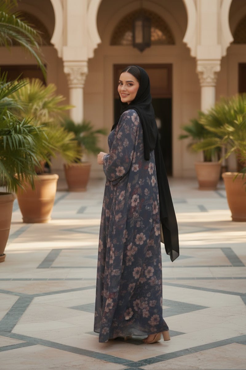 Floral Abaya - Qumasha Wa Naqsha