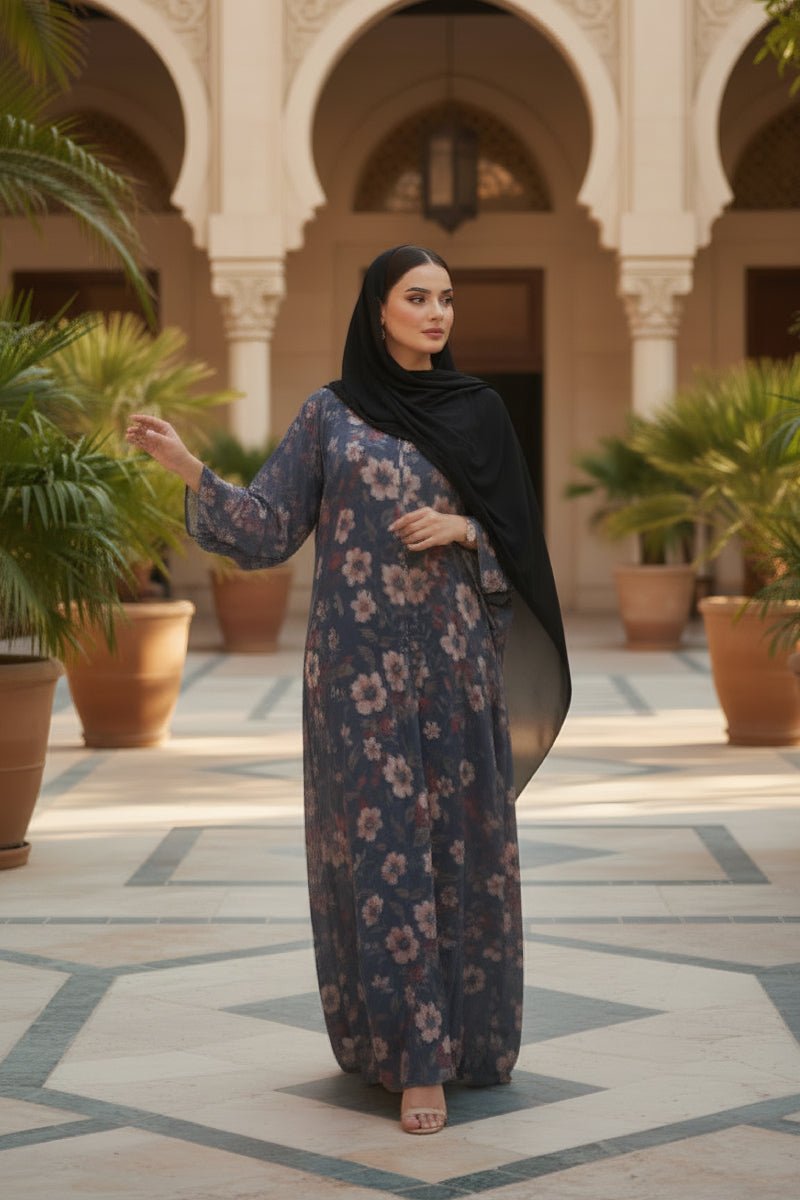 Floral Abaya - Qumasha Wa Naqsha