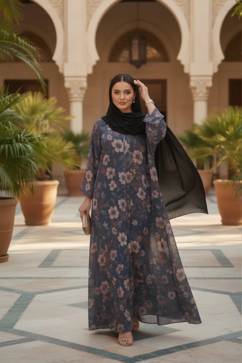 Floral Abaya - Qumasha Wa Naqsha