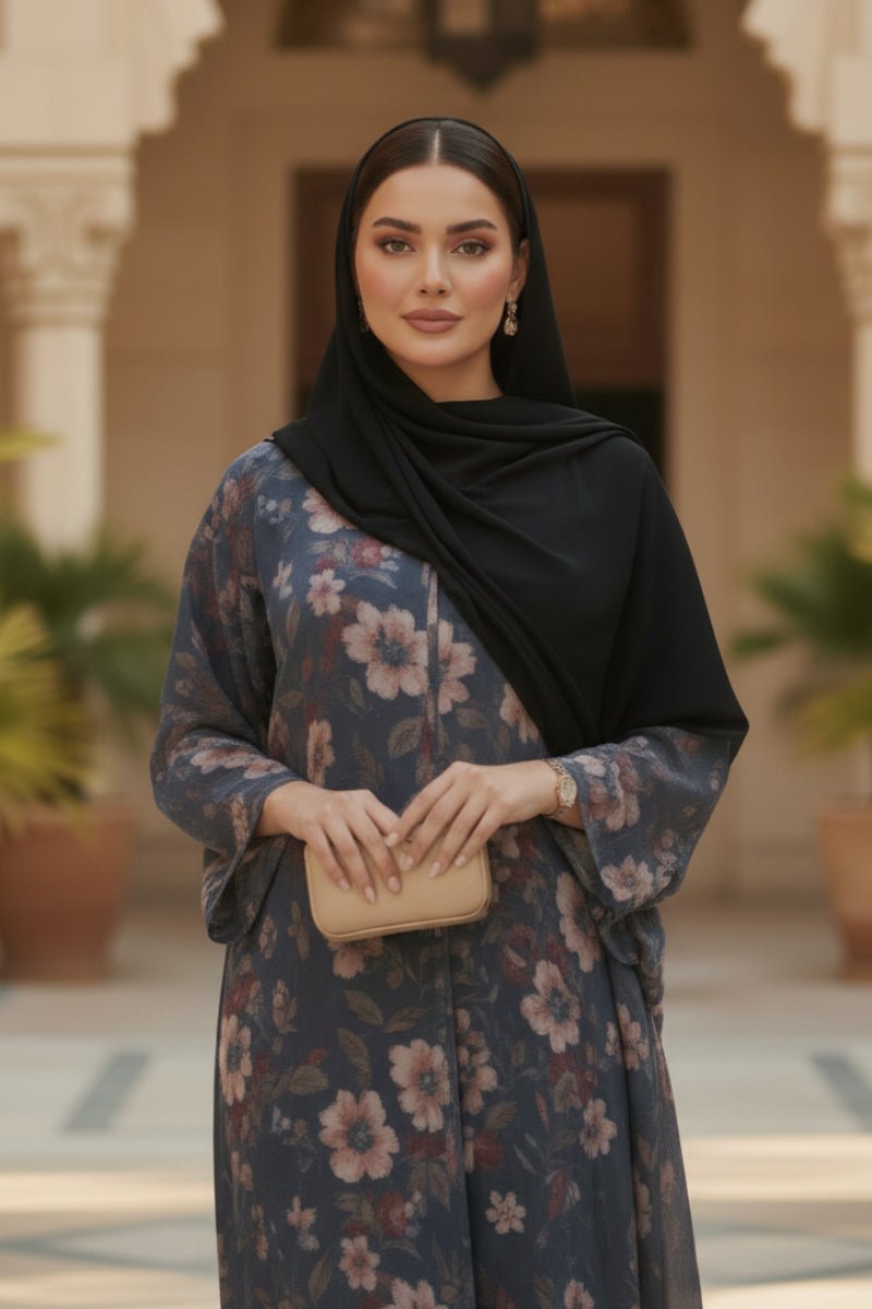 Floral Abaya - Qumasha Wa Naqsha